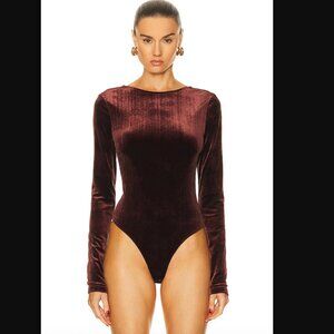 AGOLDE Corrin Scoop Back Bodysuit in Chocolate Milk | Size XS